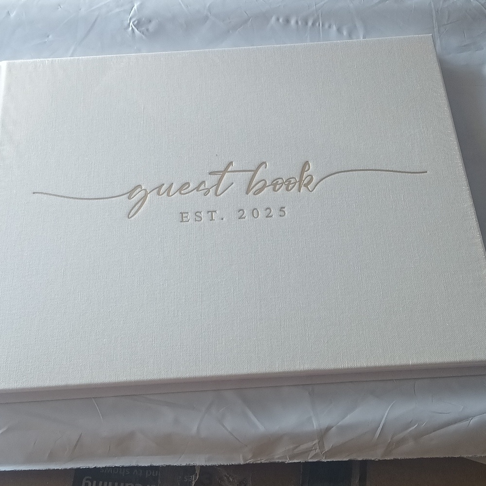 New Sealed Chic White and Gold Guest Book